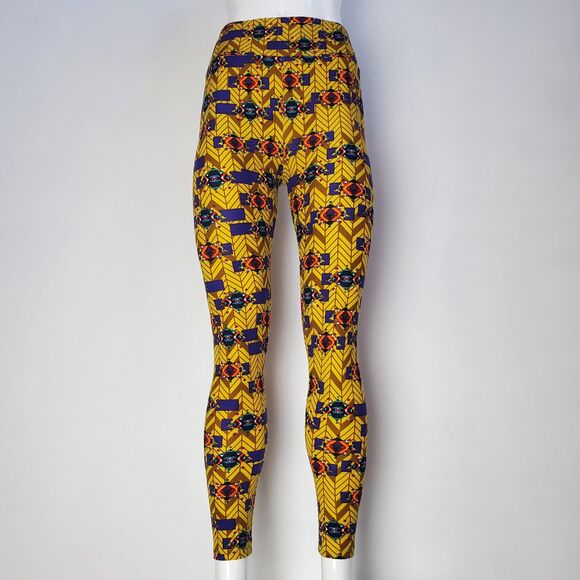 NEW LuLaRoe Yellow Geometric Leggings - Picture 1 of 9